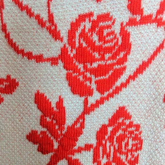 Rose pattern Orange and White Dress - Picture 6 of 7